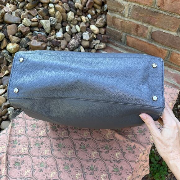 Kate Spade New York Large Gray Baxter Street Fernrose Pebbled Leather Tote Bag - Picture 6 of 16